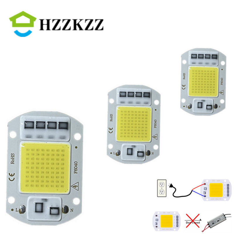 HZZKZZ AC110V 220 فولت لا حاجة سائق LED رقاقة 20 واط 30 واط 50 واط COB رقاقة LED الخرز مصباح ل ضوء الفيضانات الأضواء Lampada لتقوم بها بنفسك الإضاءة