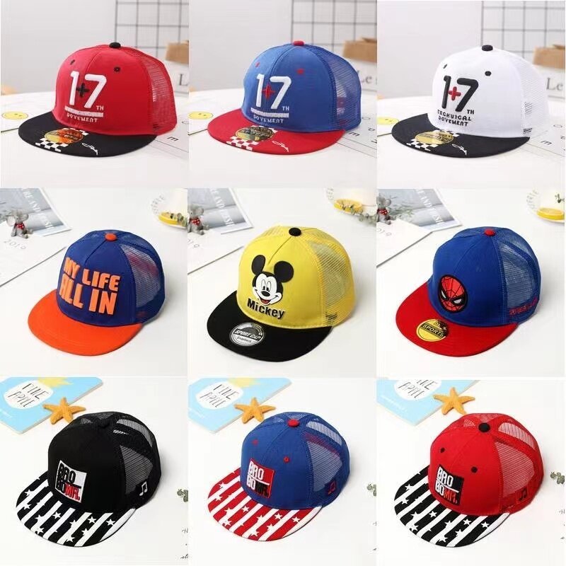 Корейская версия новой симпатичной детской бейсбольной шляпы для мальчиков и девочек Всесезонная уличная плоская хип-хоп шляпа