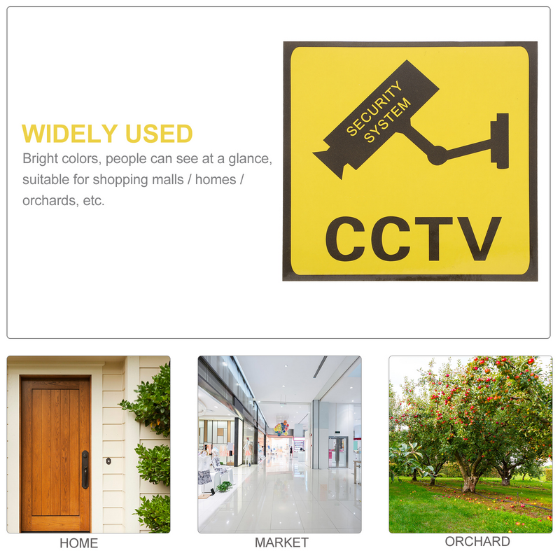 10 Pcs Monitor Warning Stickers Signs for School Applique Surveillance Decal Adhesive Video