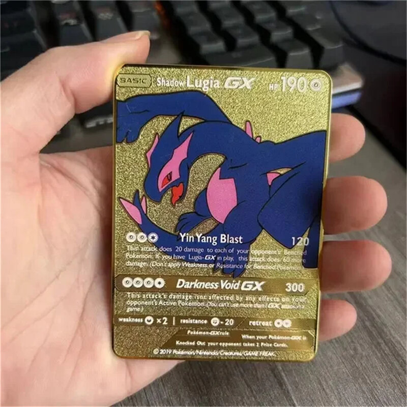 Arceus Vmax Pokemon Metal Cartões, DIY Game Collection Cartões, Ouro Edição Limitada, Pikachu Charizard, Presente Kids, Ponto 10000