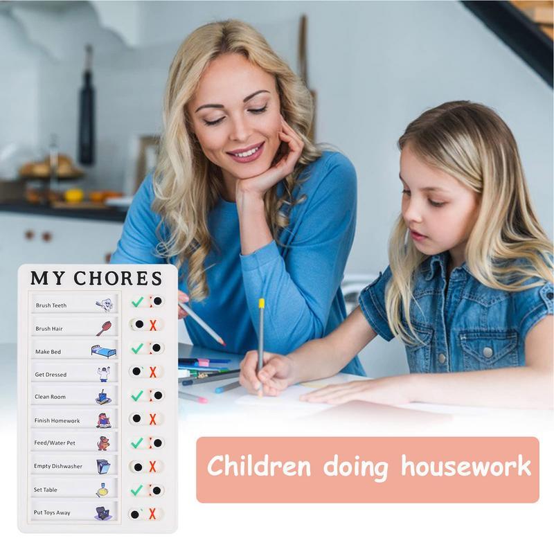 Portable Chore Chart Memo Boards RV Checklist PP Checklist Board With Slider Chore Chart Memo Checklist Board Detachable
