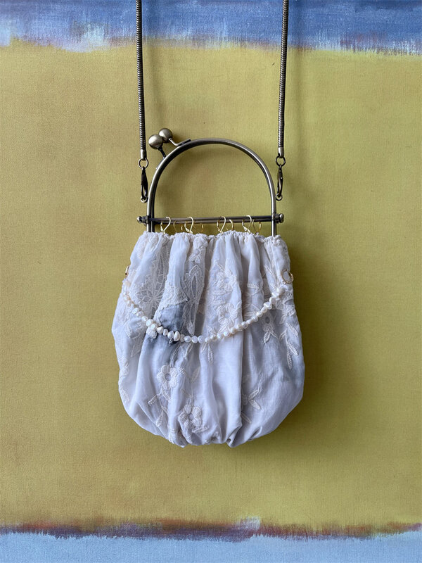 กระเป๋าลูกไม้ทำมือกระเป๋าสายโซ่สะพายข้างขนาดเล็กสำหรับผู้หญิงกระเป๋าสะพายไหล่ผู้หญิง