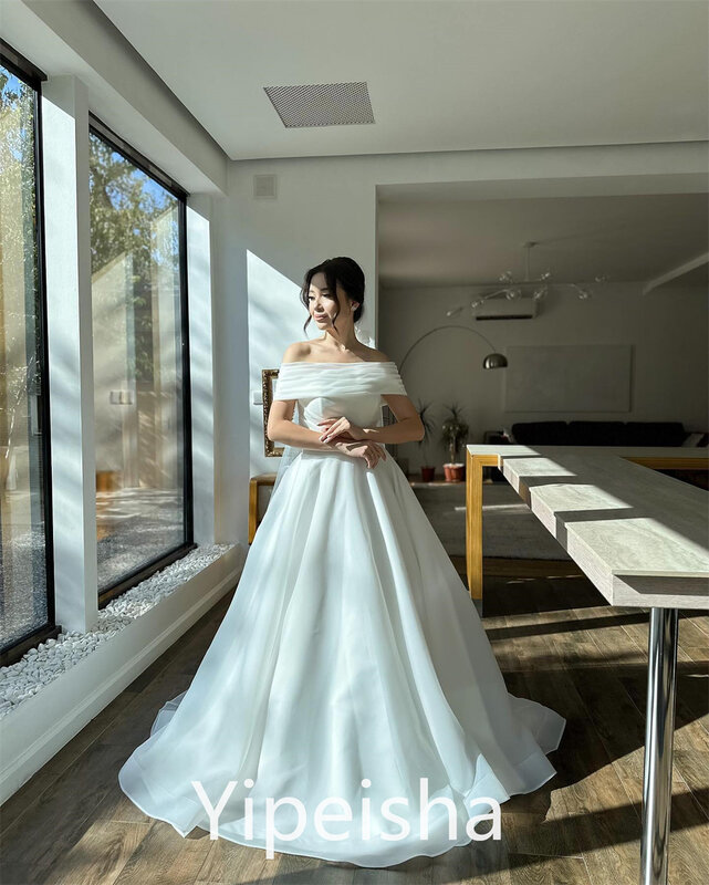 Yipeisha модное платье для выпускного вечера высокого качества с открытыми плечами трапециевидной формы для свадебной вечеринки