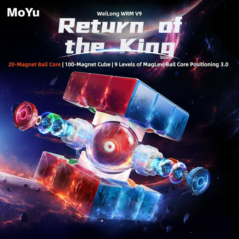 Moyu Weilong WRM V9 20-Magnet Ball Core Magic Speed Cube Fidget Toys Moyu Weilong WRMV9 Maglev Cubo Magico Puzzle Gift Toy