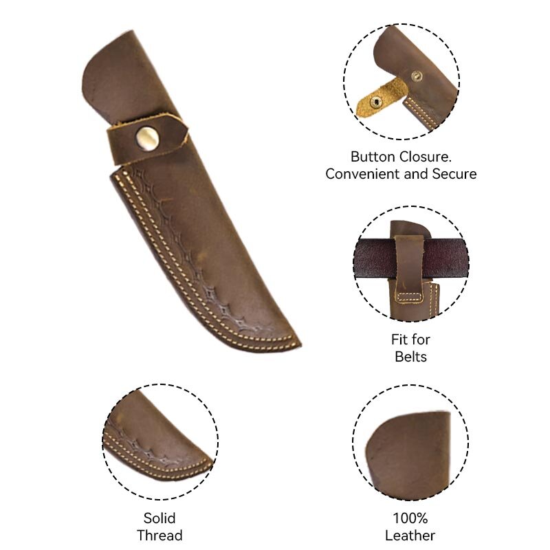 RIYAO Vintage Knife Sheath Leather Holster For Belt Outdoor Fixed Blade Knives Case Survival Hunting Straight Knife Dagger Cover