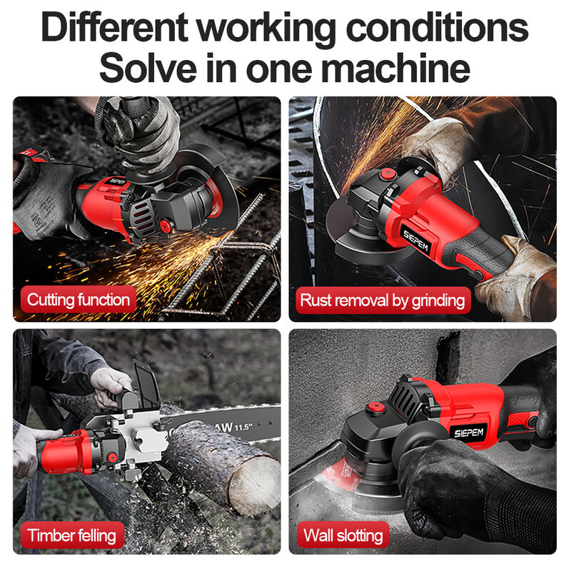 21V Brushless Electric Angle Grinder 4 Inch Polishing Cutting Machine Power Tool 3 Gears With Battery For Cutting Wood Stone