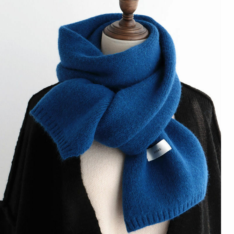 Bufandas de Cachemira de punto para hombre y mujer, bufandas coreanas de color sólido, venta al por mayor, invierno, 2023
