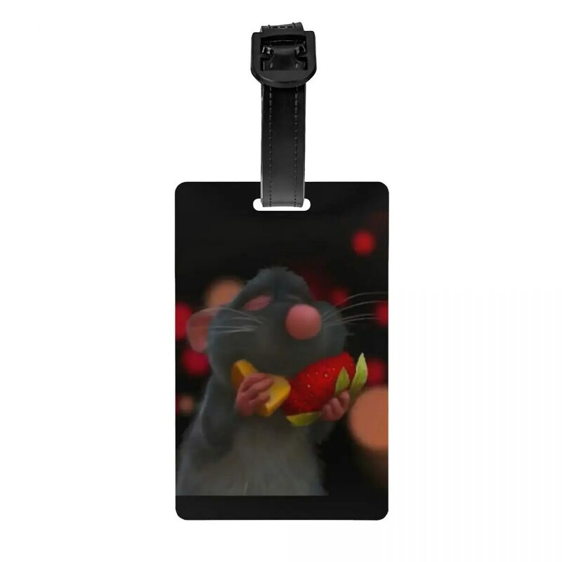 Etiquetas de equipaje de Ratatouille Remy personalizadas para maletas, cubierta de privacidad, tarjeta de identificación con nombre