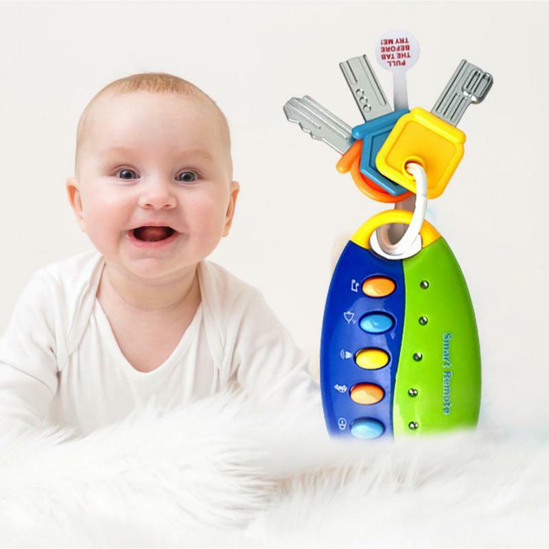 Toy Keys For Babies Flash Music Remote Car Key Baby Toy Car Voices Pretend Play Educational Toys For Children Toddler Music Toys