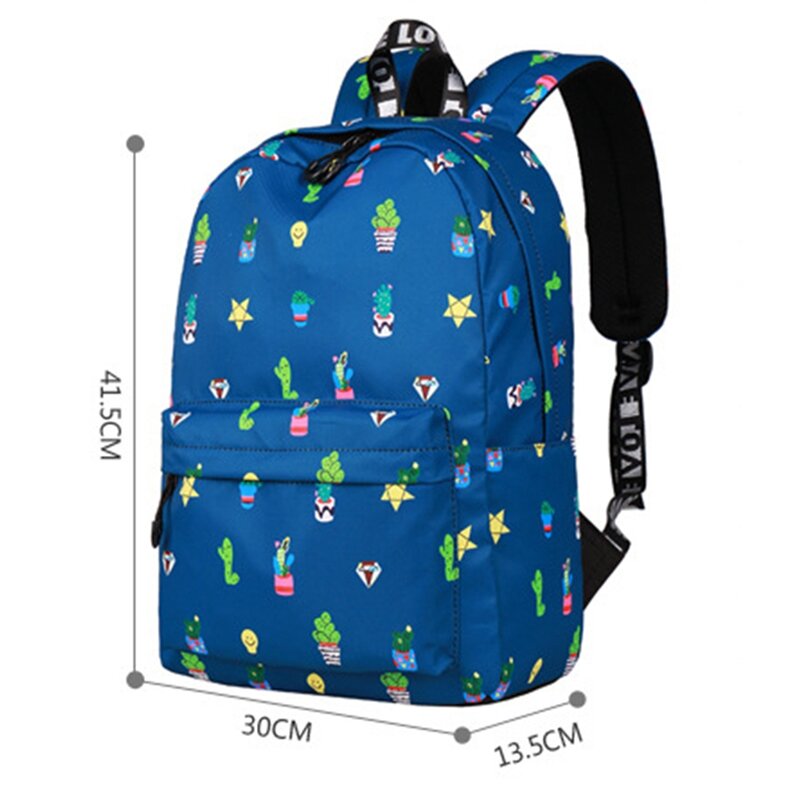 14-15,6 cala plecak na laptopa damski wodoodporny śliczny nadruk z kaktusem torba na książki damski plecak szkolny dla nastolatków