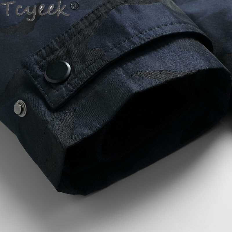 Tcyeek-Parka de longitud media con capucha para hombre, cuello de piel de zorro cálido, chaqueta de piel de conejo Rex, ropa de invierno delgada