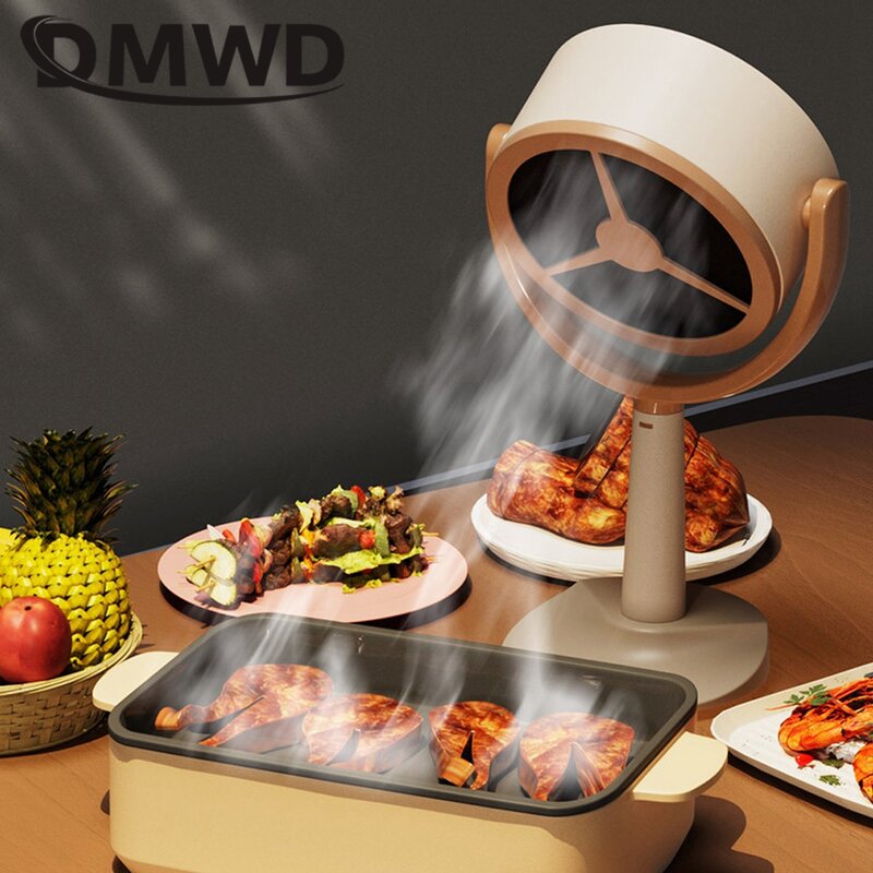 DMWD Household Mini Range Hood High Suction Range Hood Desktop Air Extractor Ventilator Barbecue Camping Remove odor Chargeable