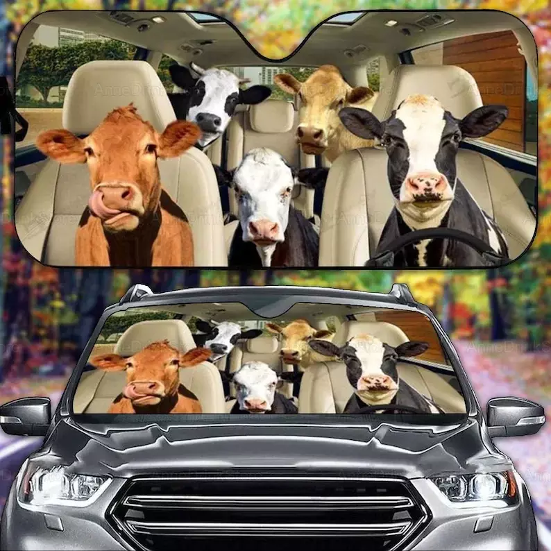 Auto Protector Cow Car Sun Sombra, Farm Life, Hifer Acessórios Do Carro, Janela, Presente para Ele, Presente para o Pai, LNG242112A19