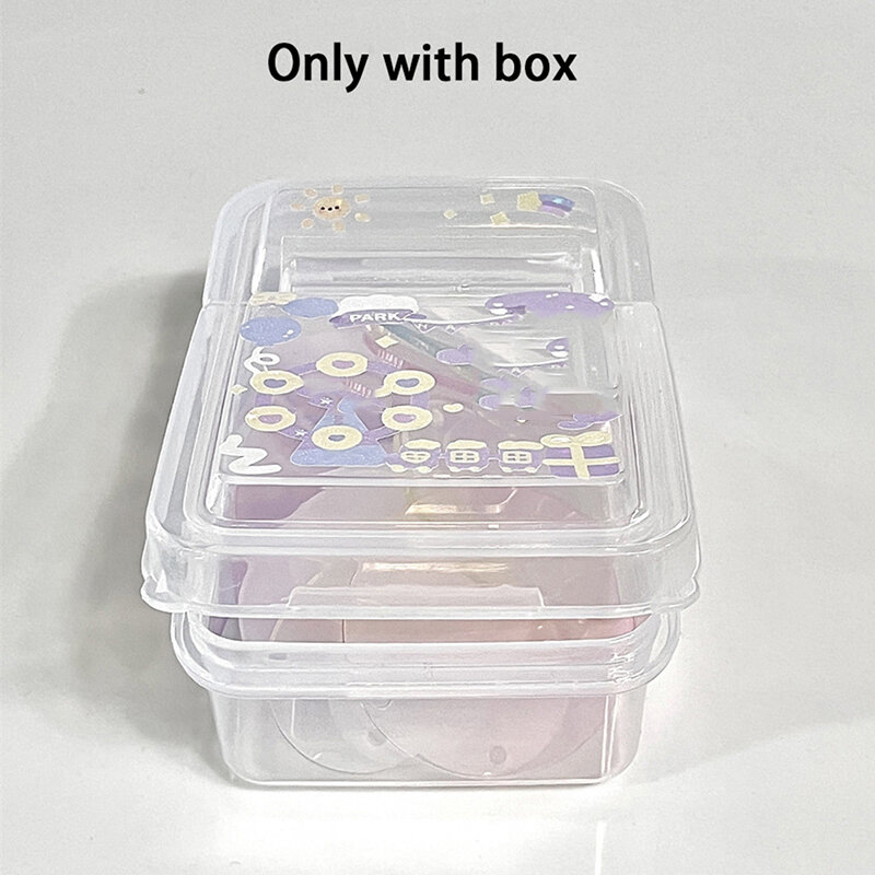 Kotak penyimpanan plastik transparan, kotak perhiasan pelindung Film kartu foto bening kecil, kotak penyimpanan plastik transparan 1 buah