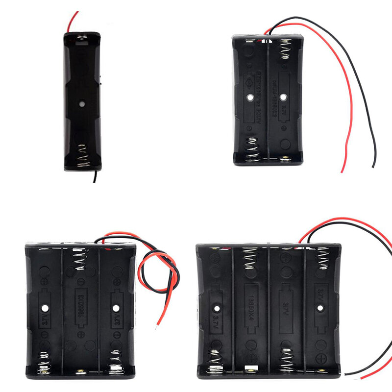 Boîte de support en plastique avec câble pour batterie 18650 18650 V, conteneur de support de clip 24.com bricolage, 1 fente, 2 emplacements, 3 emplacements, 4 emplacements