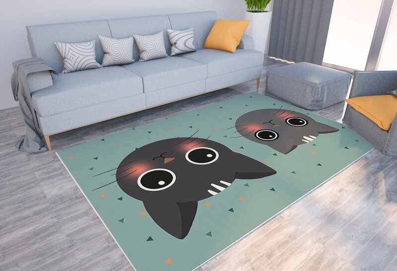Cartoon animal print carpet kids game crawling floor mat home living room decoration floor mat bedroom soft large area carpet