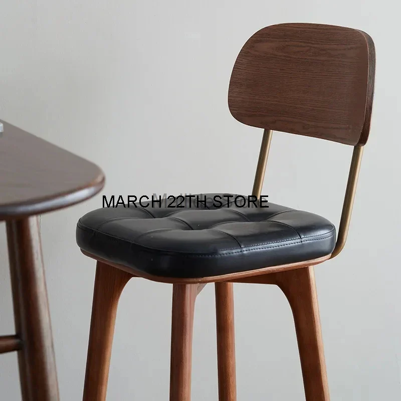Скандинавские барные стулья из массива дерева для кухни, мебель, промышленный ретро стул для ресторана, стул с креативной спинкой, высокий стул, барный стул