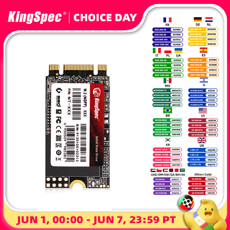 KingSpec-disco duro M.2 SATA SSD SATA3 para ordenador portátil, 128GB, 256gb, 512 gb, HDD, 2242mm, NGFF M2 SATA, 1tb, 2tb, 120gb, 240gb