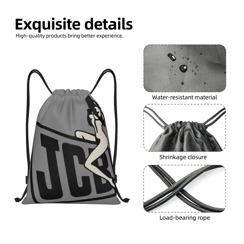 Mochila de cordão personalizada JCB para homens e mulheres, Sacos esportivos leves, Gym Sackpack para treinamento