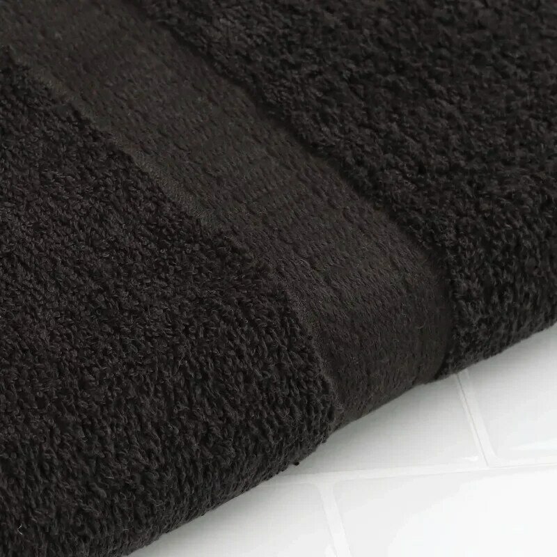 Однотонное банное полотенце, насыщенный черный цвет