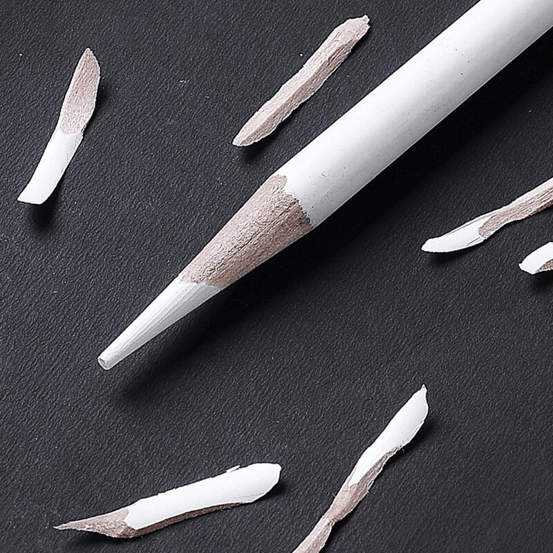 Ensemble de crayons à charbon de bois noir et blanc pour artiste, dessin, croquis, ombrage sur papiers foncés, carton coloré, 6 pièces par ensemble