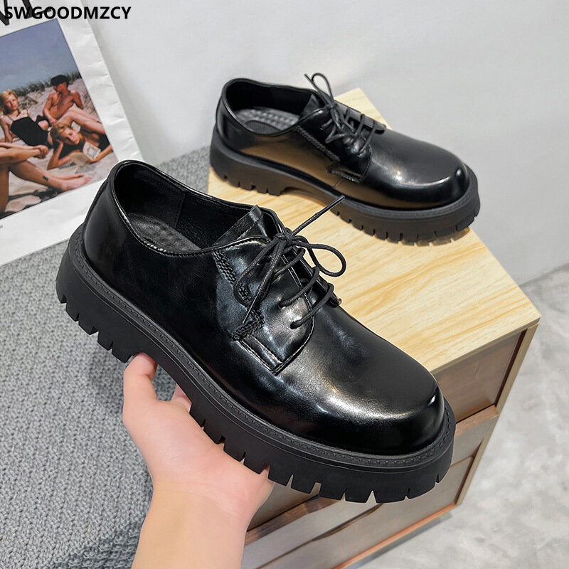 Sapatos Oxford de couro masculino, sapatos casuais de escritório, vestido, 2022