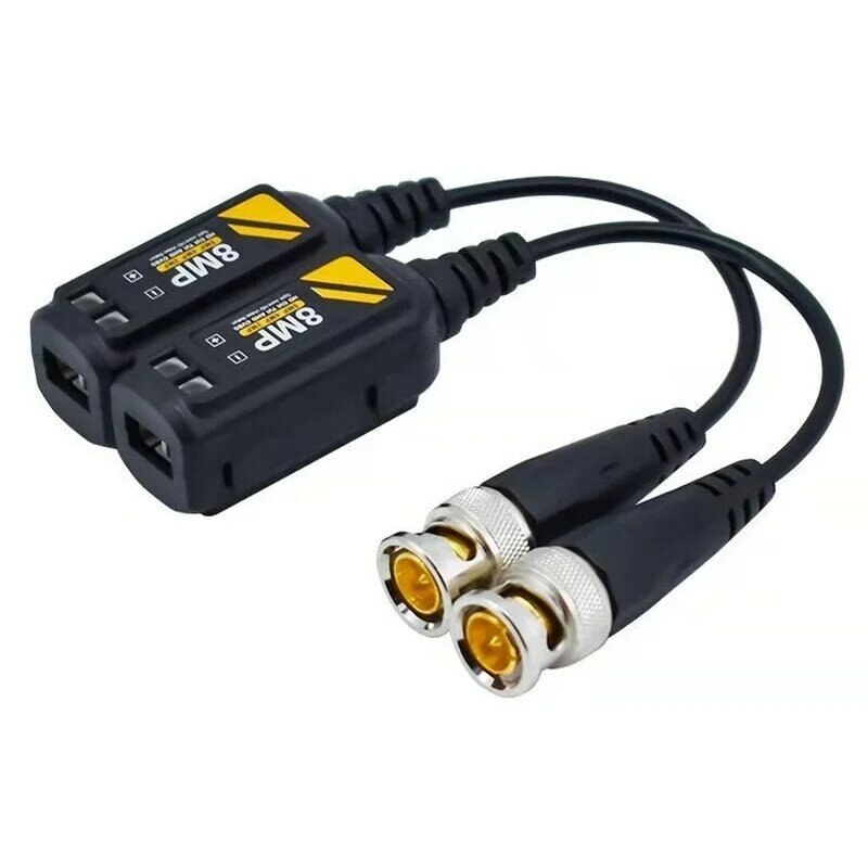1 par de conectores Balun de vídeo BNC de 8MP, transmisión de par trenzado, transmisor, Cable Cctv, compatible con cámara HD de 8MP AHD/CVI/TVI