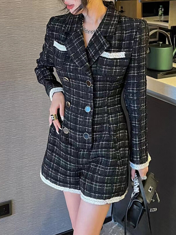 Модный женский офисный комбинезон BZVW с отложным воротником и поясом, женская одежда, весна-осень 2023, высококачественный Повседневный женский комбинезон