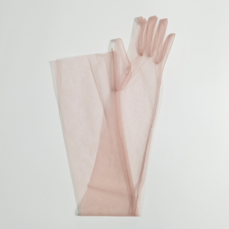 Прозрачные солнцезащитные пикантные перчатки для вождения женские перчатки ультратонкие классические перчатки прозрачные тюлевые длинные женские перчатки 70 см женские перчатки
