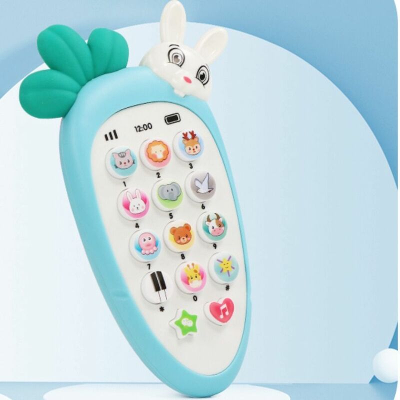 Téléphone portable électronique en silicone pour bébé, jouet vocal, jouet musical du matin, simulation sûre