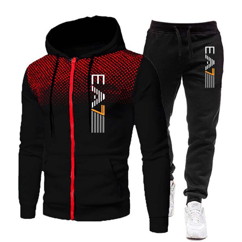 Fashion baru Tracksuit untuk pria Hoodie kebugaran Gym pakaian pria berlari Set pakaian olahraga Jogger pria Tracksuit musim dingin setelan olahraga