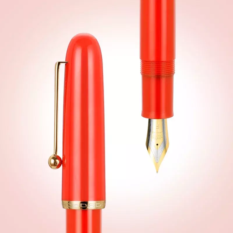 JINHAO 9016 Fountain Pen Acrylic Transparent White Spin Pen EF F M Nib Stationery Office School Supplies Writing Pen PK 9019