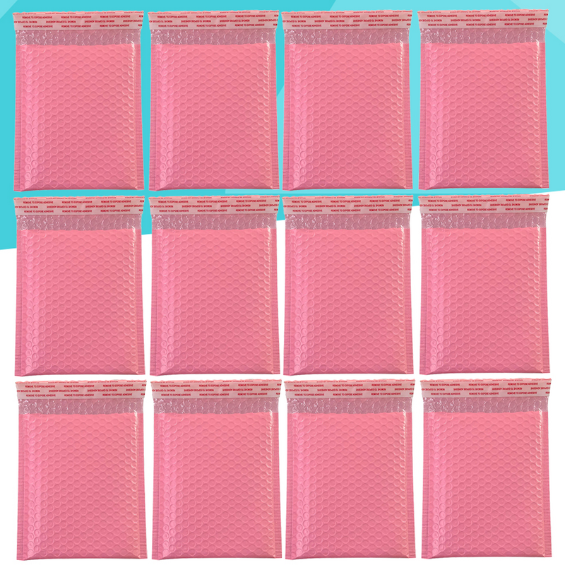 Pengirim tas plastik merah muda pengiriman berbantalan amplop warna warna kecil untuk poli tahan air