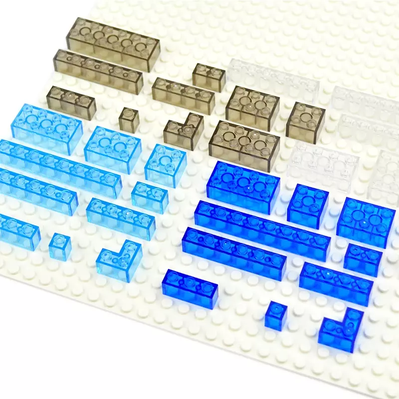 Строительные блоки MOC прозрачные толстые, 1x1 1x2 2x2 2x4 точки, фигурки из прозрачного кирпича, развивающая креативная игрушка для детей, совместимый бренд