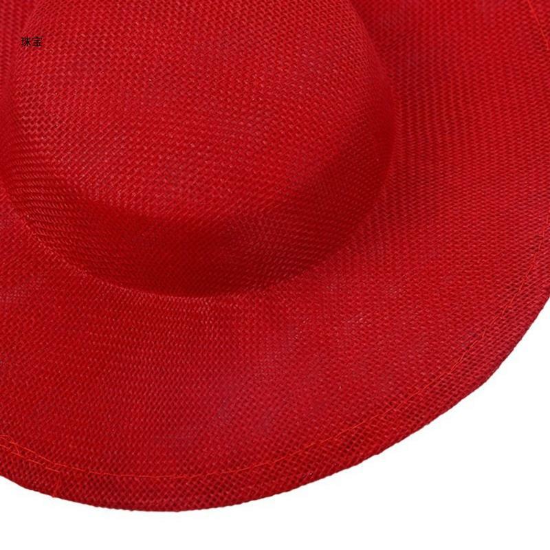 X5QE Eleganckie lniane fascynatory stylu kapelusza bazowego DIY Pillbox Hat na imprezę makijażem