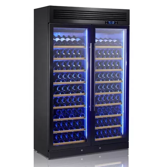 상업용 와인 쿨러 캐비닛 200 병, 풀 304 스테인리스 스틸 와인 냉장고