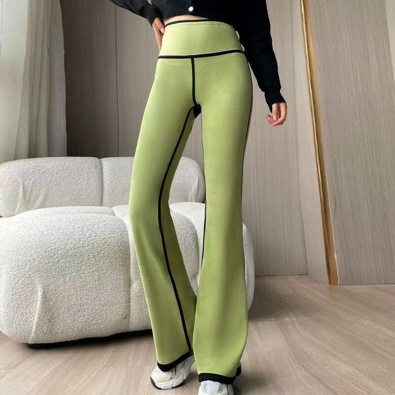 Exercising Trousers High Waist Thermal Fleece Flared Pants for Women Winter Warm Velvet Sports Pants Resistant for Female