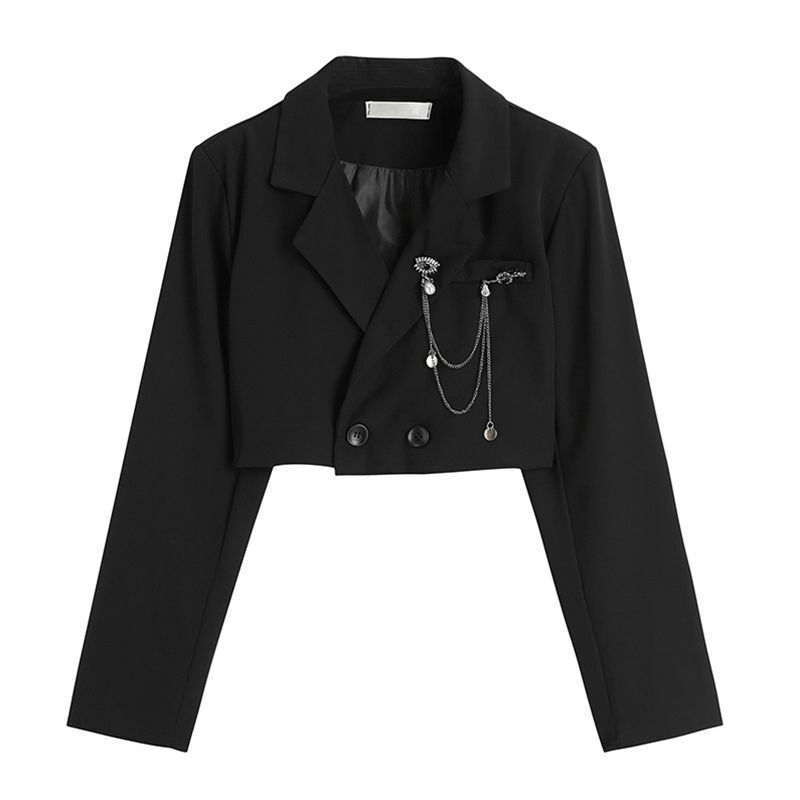 2024 Autumn New Small Suit Women's Blazer Versatile Slim Long Sleeved Coat Short Jacket