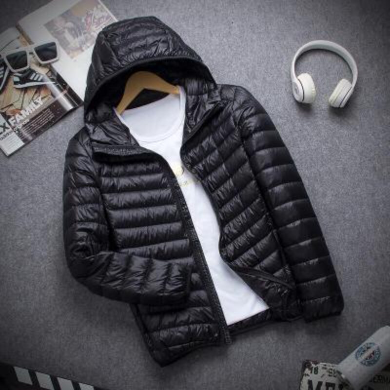 Down Jacket Men's 2022 New 90% White Duck Down Super Light Down Jacket Men's Lightweight Thermal Coat Hooded Feather Coat