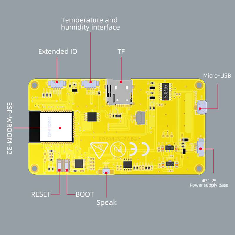 ESP32 3. 5-calowy inteligentny wyświetlacz ST7796 320x480 rezystancyjny/pojemnościowy ekran dotykowy ESP32-3248S035 niebiesko-zębaty WIFI do Arduino