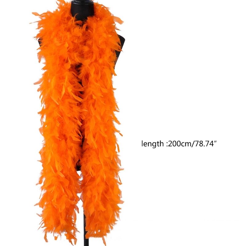 Boa de plumes en peluche coloré pour l'artisanat, bande de plumes douces, costume de fête de mariage, discothèque, scène, décorations de bricolage, 200cm