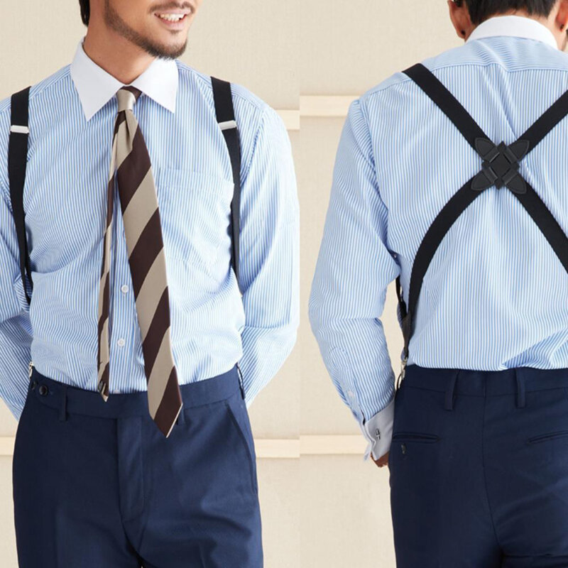 Novo suspensórios masculinos suspensórios ajustáveis x voltar camisa clip suspender elástico cinto calças cintas alça de ombro para homem feminino