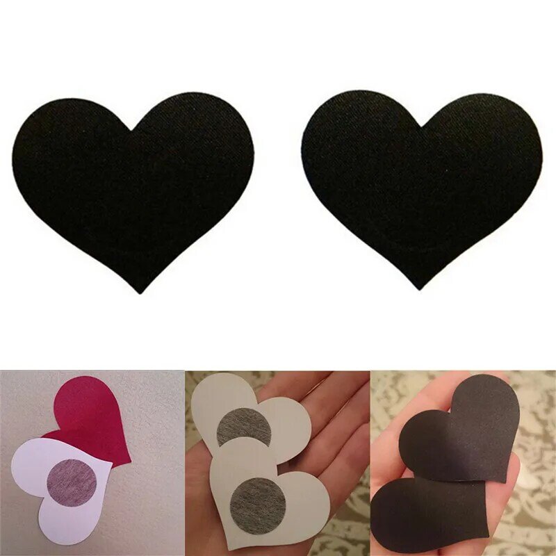 Pezones adhesivos en forma de corazón para juegos de adultos, pétalos de pecho vaciados, cubiertas de senos, pegatina para juegos de adultos, 1 par