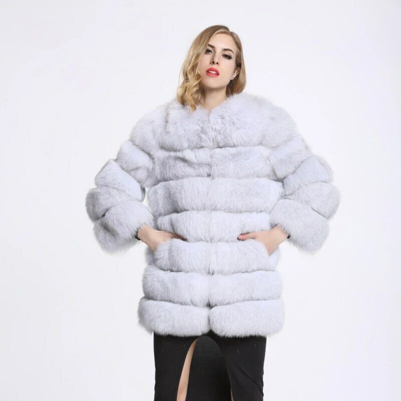 New Warm Faux Fur Coat Women Winter Thick Long Sleeve Faux Fur Coat Fluffy Jacket Overcoat Female Faux Fur Outerwear
