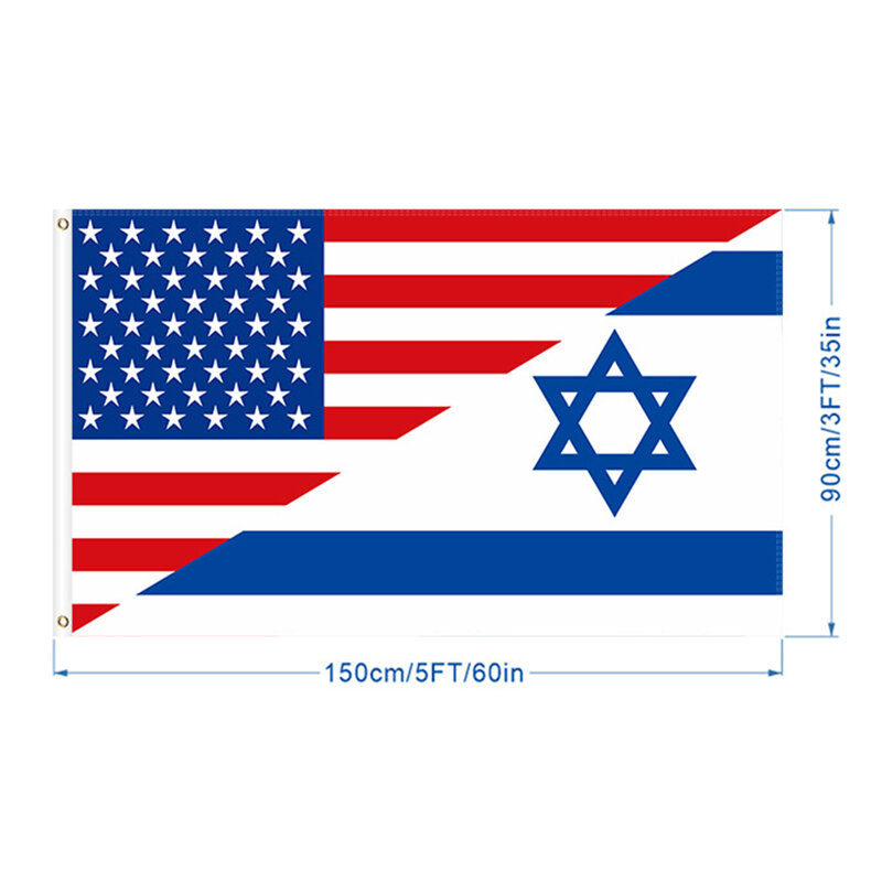 Bandiera da giardino USA e israele Double Sided Vivid Colors Israel Flags for Outdoor Jewish Decoraion Gift