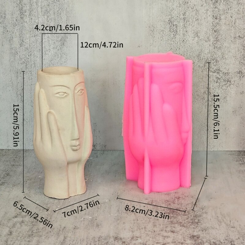 Forma do wazonów betonowe doniczki silikonowe formy abstrakcyjna sztuka w kształcie twarzy DIY doniczka na sukulenta formy do dekoracje stołu