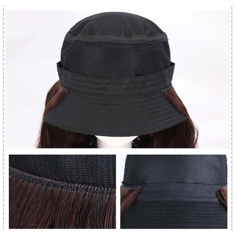 Bonnet de perruque en fibre chimique pour femme, cheveux longs bouclés, postiches de degré de chaleur, utilisation 03