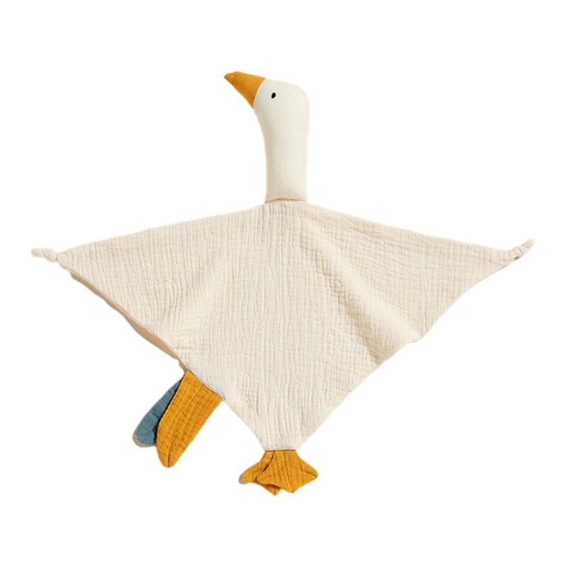 Pure Cotton Muslin Baby Bib Cute Goose Sleeping Dolls Newborn Saliva Towel Soothe Appease Towel Toddlers Burp Cloth Handkerchief