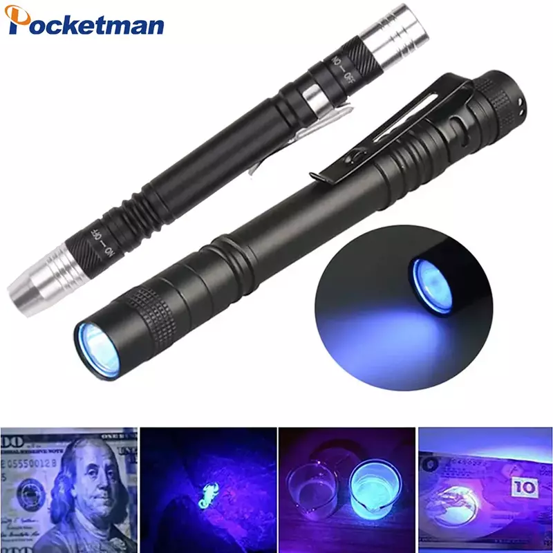 UV-Taschenlampen 395-400nm Schwarzlicht Taschenlampe UV-Licht Stift Licht UV-Taschenlampe UV-Detektor für Haustier Urin Flecken Skorpion