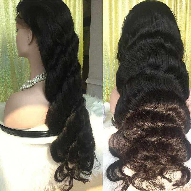 Perruque Body Wave Lace Front Wig Remy brésilienne naturelle, cheveux ondulés, 13x6 HD, 13x4, 30 32 pouces, densité 250%, pour femmes